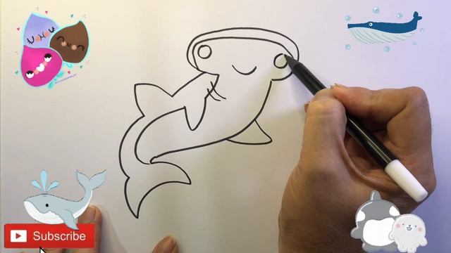 How To Draw a Cute Hammer Shark for Children | Рисуем милую акулу-молот для детей смотреть онлайн