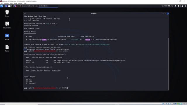 Exploiting vsftpd service with Metasploit смотреть онлайн