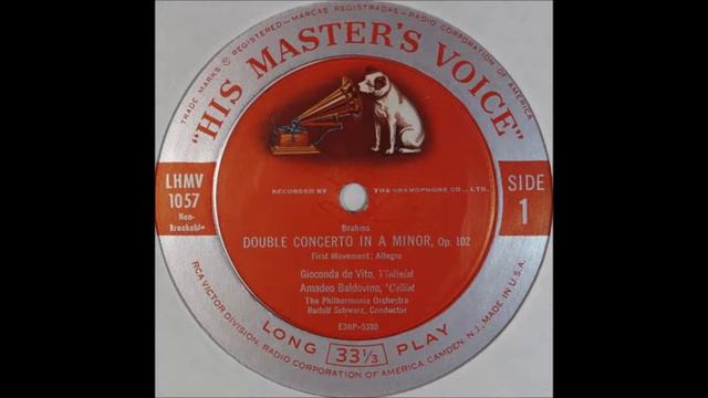 Brahms, Double Concerto , Gioconda De Vito , Amadeo Baldovino , 1stmov смотреть онлайн