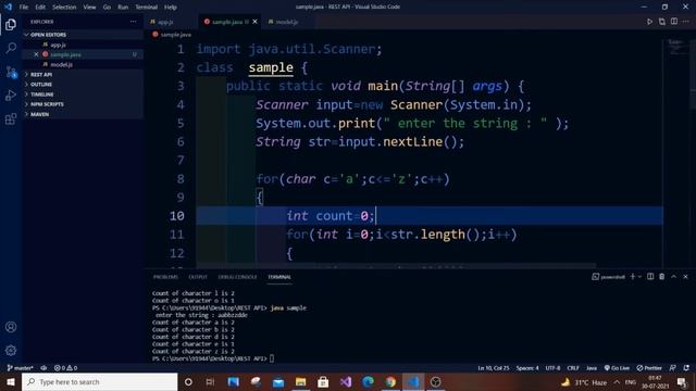 Java program to find frequency of each character in a string | Count occurrences of character смотреть онлайн