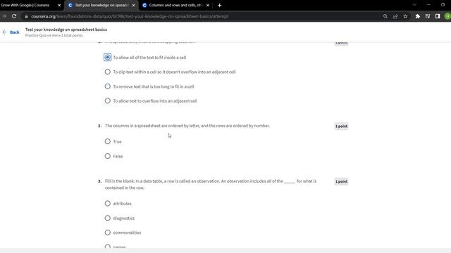 Week-4 Test your knowledge on spreadsheet basics | Coursera смотреть онлайн