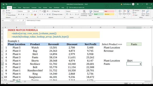 Excel Index & Match Formulas смотреть онлайн