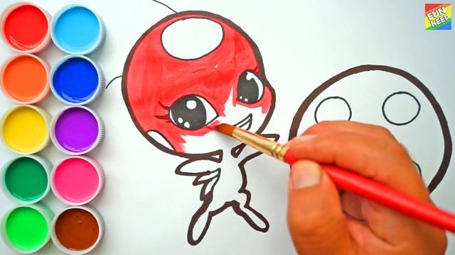 Como Dibujar y Pintar TIKKI de Ladybug - Dibujos Para Niños - Learn Colors / FunKeep Art смотреть онлайн