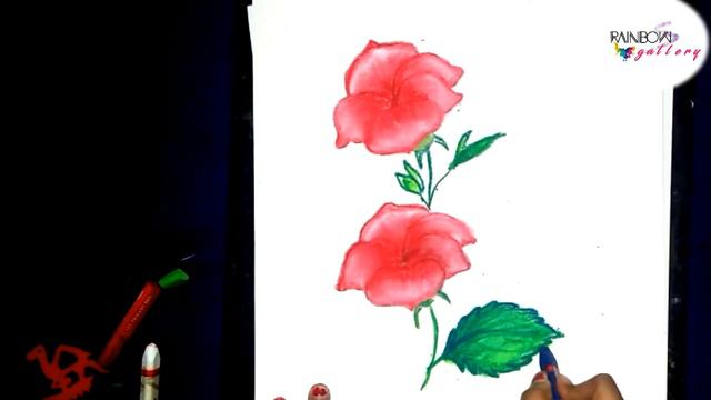 #tutorial#foreveryone#colour How To Draw Hibiscus With Pastel Colour ||step By Step||