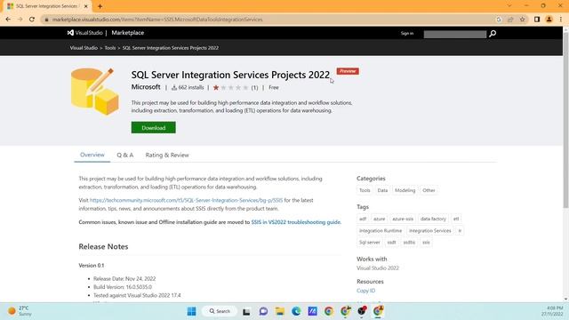 Install Visual Studio 2022 with SSDT Tools & SSIS Project Templates смотреть онлайн