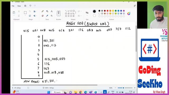 Radix Sort/Bucket Sort In Data Structures | Radix Sort/Bucket Sort Example By Vikas Singh In Hindi смотреть онлайн