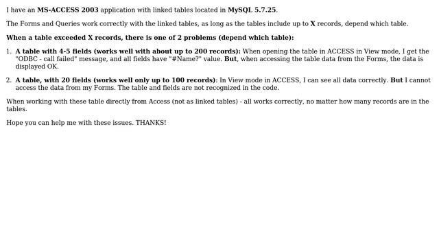 ACCESS 2003 and MySQL - problems with linked tables смотреть онлайн