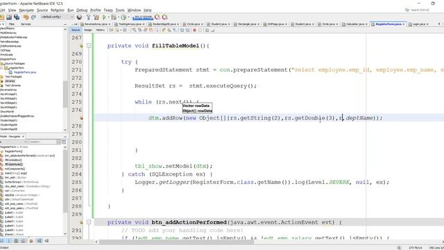 10 – Connection of MySQL Database & Java – Register Form – Get Employees – شرح جافا смотреть онлайн