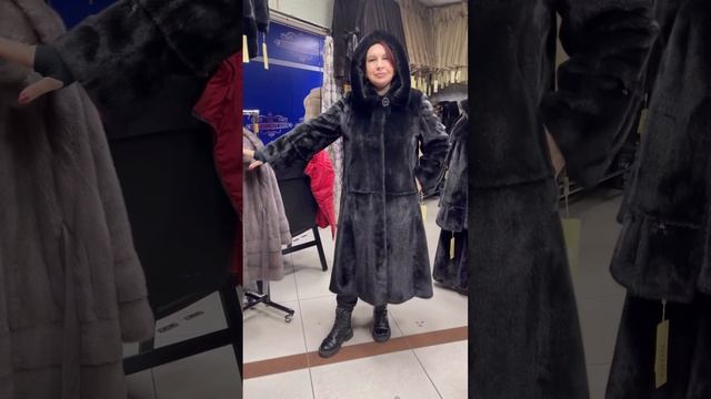 Новинка цвет "Чёрный бриллиант" норковая шуба в Дубну Меховой на Тверской смотреть онлайн