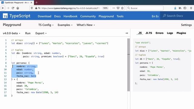 El tipo object de TypeScript смотреть онлайн