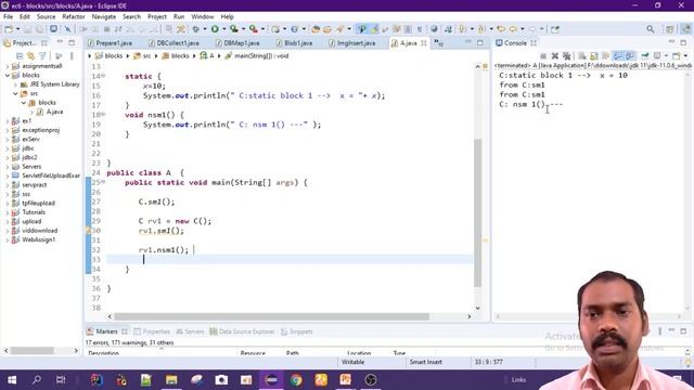 Executable blocks Static block in java by SharathSoft part 2 смотреть онлайн
