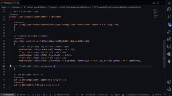 Create a .NET Web API with Entity Framework with GitHub Copilot