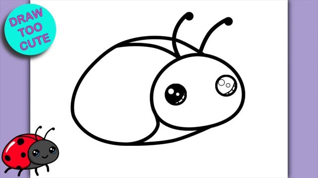 How to Draw a CUTE LADYBUG FOR KIDS (Easy Step by Step Drawing) смотреть онлайн