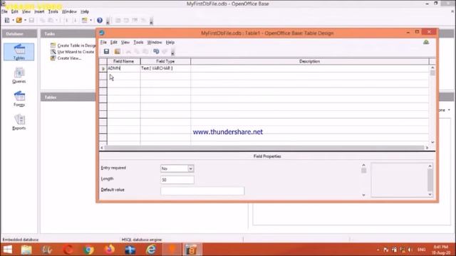 Create DataBase &Table with primary key In Open Office Base смотреть онлайн