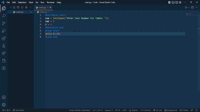 Printing a Table Program in Python смотреть онлайн