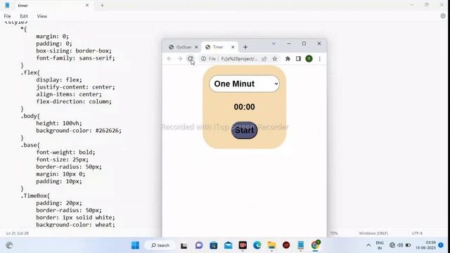 Timer and Stopwatch for upcoming Typing Master Project with HTML, CSS, JavaScript on Notepad смотреть онлайн