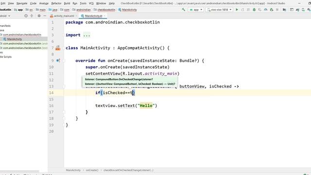 CheckBox Using Kotlin смотреть онлайн