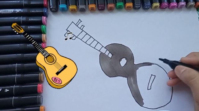 Drawing for children guitar | Как можно нарисовать гитара. смотреть онлайн