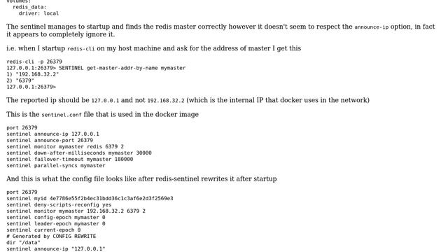 DevOps & SysAdmins: Redis Sentinel not respecting announce-ip option смотреть онлайн