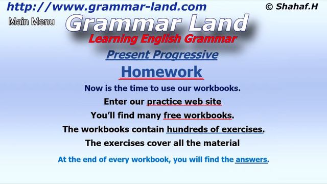 Learning English Grammar: Present Progressive tense - Homework смотреть онлайн