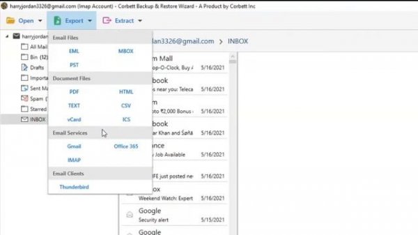 Email Backup & Restore Wizard to Backup Emails and Restore Them to Other Account - Corbett Software
