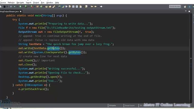Java Input/Output(Writing Output Stream) смотреть онлайн