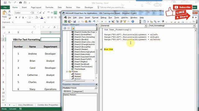 Excel VBA - Change Text Alignment (Part 1) смотреть онлайн
