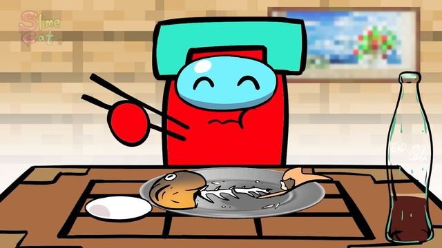 AMONG US MINECRAFT FOOD MUKBANG! | MUKBANG ANIMATION | SLIME CAT смотреть онлайн