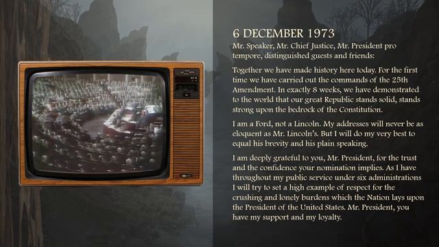 Down the foggy ruins of time. 6 december 1973. Gerald Ford. I am a Ford, not a Lincoln. смотреть онлайн
