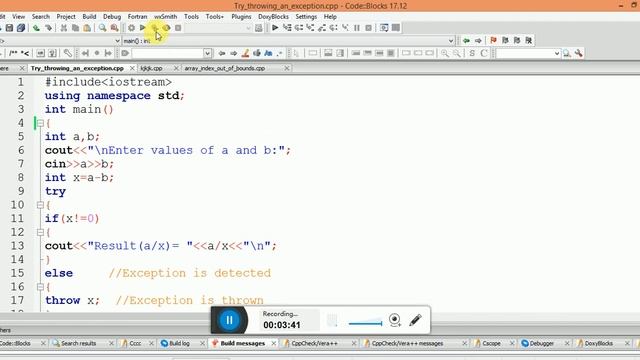 Exception handling mechanism for handling Division by zero and Array index out of bounds exceptions смотреть онлайн