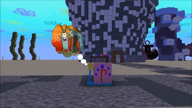 SpongeBob Creature from the Krusty Krab Minecraft Recreation ending cutscene смотреть онлайн