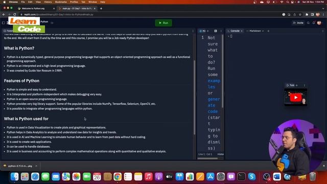 Day 1 Introduction to Programming Python Python Tutorial ( Harry ) смотреть онлайн