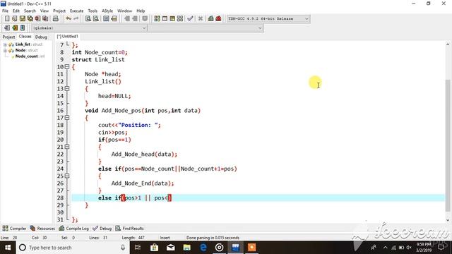 Add Node at Position (Single-Linked-List) in C++ смотреть онлайн