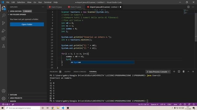 Serie di Fibonacci in linguaggio Java смотреть онлайн