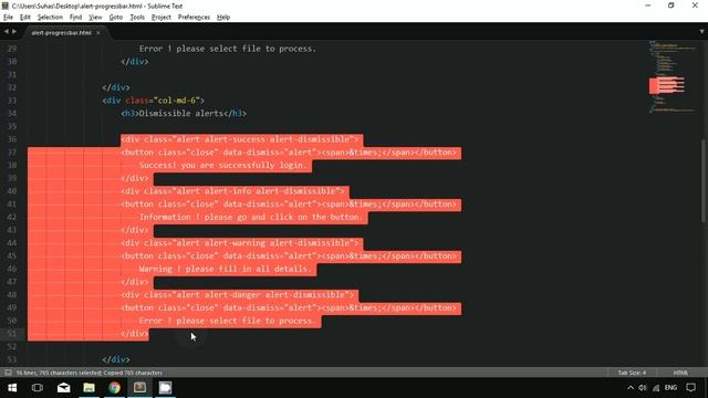 Bootstrap tutorial for beginners 11 - How to use alert and progress-bar using bootstrap in html? смотреть онлайн