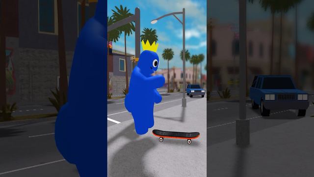 Блю из игры Радужные Друзья в роблокс пытается сломать скейт смотреть онлайн