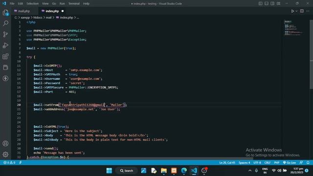 PHP send mail from any email with SMTP || it will send mail from localhost смотреть онлайн