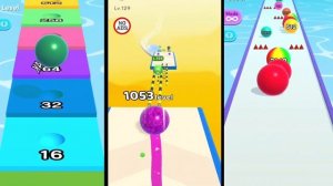 [yellow (512A) Ball became orange] Ball Run 2048 vs Ball Run Infinity vs Level Up Balls! gameplay