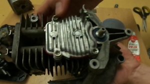 Сборка двигателя Stihl FS-130 настройка клапанов, положение ГРМ