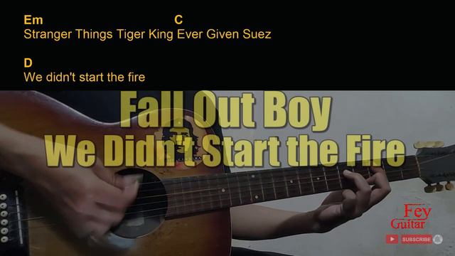 Fall Out Boy - We Didn't Start the Fire Guitar Chords cover смотреть онлайн