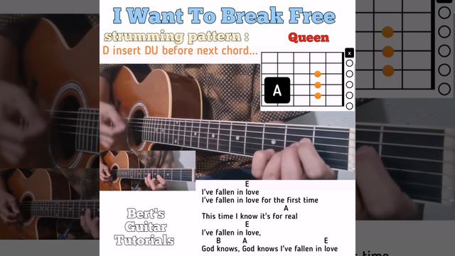I Want To Break Free - Queen guitar chords w/ lyrics & strumming tutorial смотреть онлайн