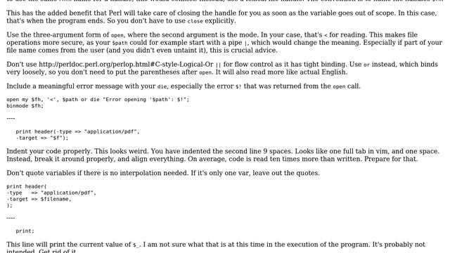Code Review: Perl CGI script to serve a PDF file (4 Solutions!!) смотреть онлайн