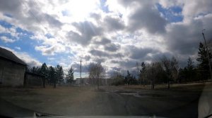 Бада из машины (главные улицы с.Бада и гарнизон) Весна 2021 года.