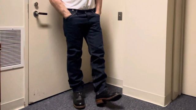 Red Tornado 16.5 oz Raw Indigo Selvedge Denim Jeans Winch Strap Try on смотреть онлайн