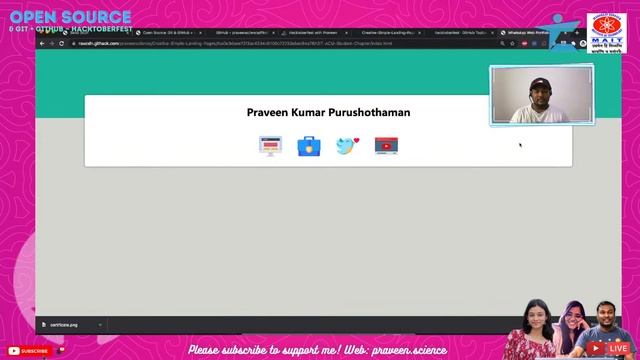 Open Source: Git & GitHub + Hacktoberfest 21 | Praveen Kumar Purushothaman | Megha & Khushboo | MAI смотреть онлайн