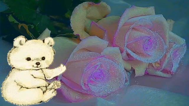 Футаж розы бабочка и плюшевый медвежонок посылающий поцелуи с сердечками смотреть онлайн
