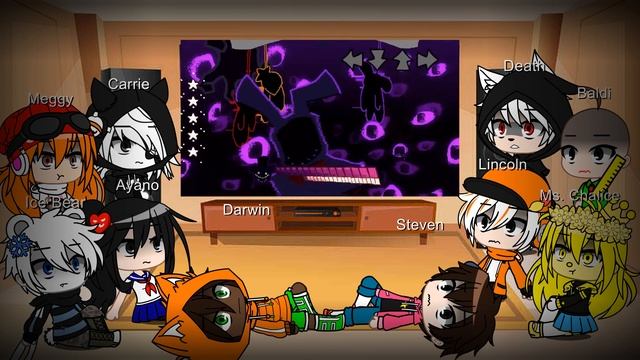 Fandom react to Followed FNF VS OURPLE V3 | Gacha Club смотреть онлайн