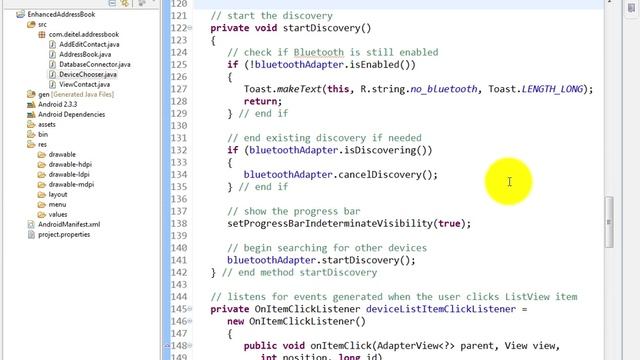 lesson17 20 DeviceChooserActivity java Method startDiscovery m смотреть онлайн