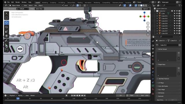Blender - Sci-fi Gun Modelling - Part 1 смотреть онлайн