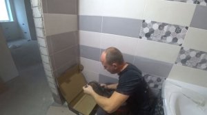 Установка смесителя скрытого монтажа.